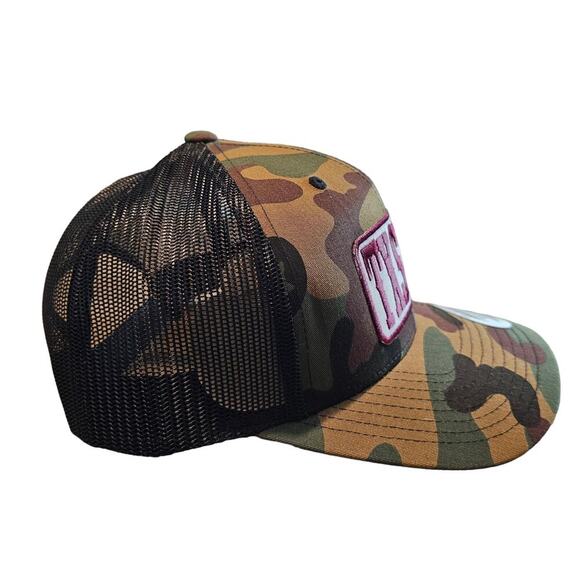 Texas Sucks Camo Snapback Trucker Hat TXSUXS Embroidered Boomer Sooner OU - Picture 2 of 9